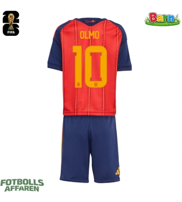 Spanien Dani Olmo #10 Hemmaställ Barn VM 2026 Kortärmad (+ Korta byxor)